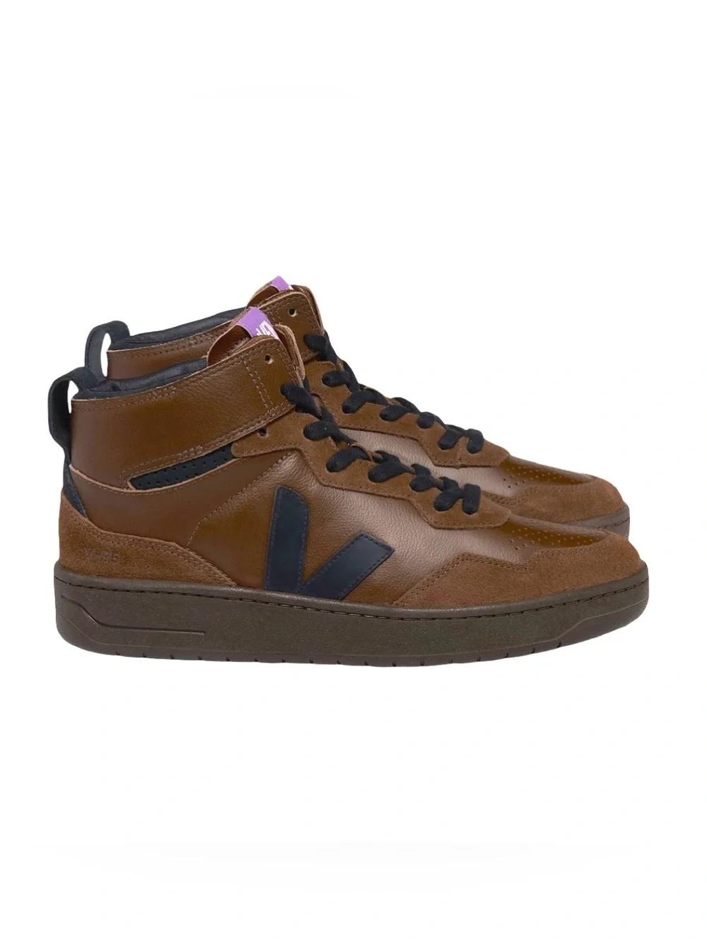 New VEJA V-95 Unisex High-top Brown and Black Sneakers Size 9 Men/ 11 Women